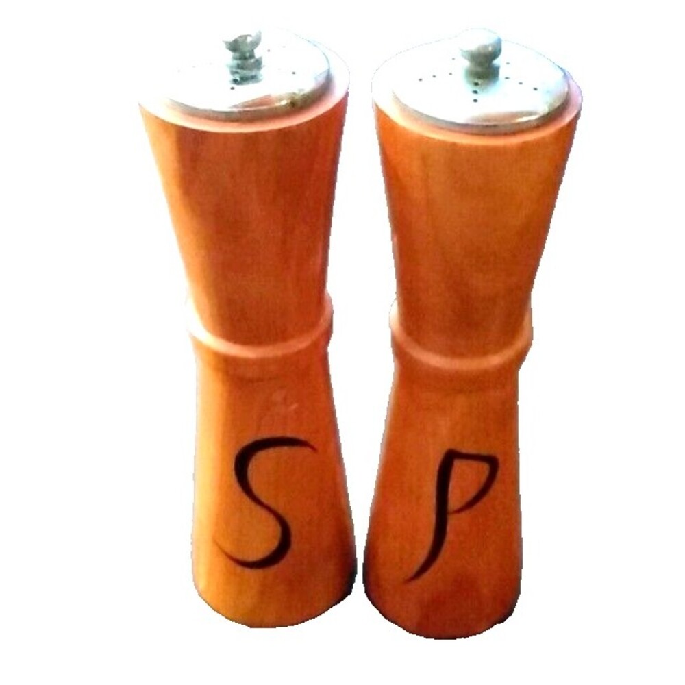Woodpecker Woodware MCM Walnut Salt and Pepper Shakers  1958 Vintage S P